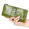 Wholesale Genuine leather tri-fold multifunctional long coin purse