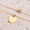 Wholesale Ion Plating (IP) 18K Gold Plated Heart Shape 304 Stainless Steel Sweet Simple Style Waterproof Non Tarnish 304 Stainless Steel Pendant Necklace