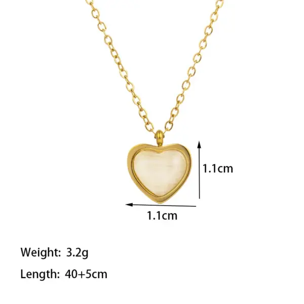 Wholesale PVD Coated Real Gold Plated 18K Gold Heart Shape 304 Stainless Steel Simple Style Classic Style Waterproof Non Tarnish Jewelry Set
