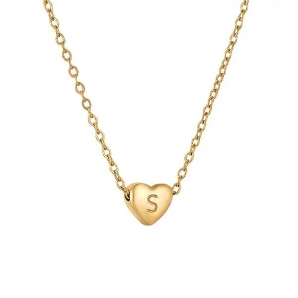 Wholesale Fashion Letter Heart Shape Titanium Steel Plating Necklace 1 Piece