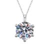 Wholesale Live Broadcast Popular Classic 2 Carat Zircon Imitation Moissanite Six-Claw Necklace Accessible Luxury Cross-Border Clavicle Chain Pendant Jewelry
