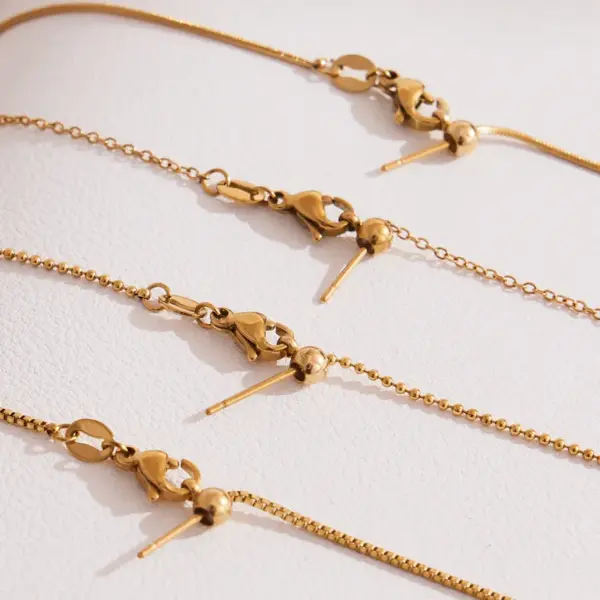 Wholesale Stainless Steel DIY Combination Necklace Fashion Versatile Jewelry Heart Bear Pendant Women's Lobster Clasp Geometric Pattern