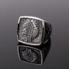 Wholesale European and American Hip Hop Jewelry Wholesale 2021 New Indian Totem Ring Retro Stainless Steel Men's Ring