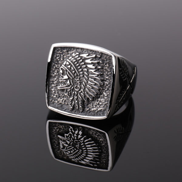 Wholesale European and American Hip Hop Jewelry Wholesale 2021 New Indian Totem Ring Retro Stainless Steel Men's Ring