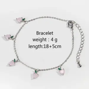 White Gold Color White Lychee Bracelet