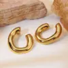 Wholesale 1 Pair Simple Style Classic Style Cool Style Geometric 304 Stainless Steel Imitation Gold Electroplating Ear Studs