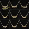 Wholesale Jewelry Fashion Number Wings 201 Stainless Steel 18K Gold Plated Plating Hollow Out Stainless Steel Necklaces