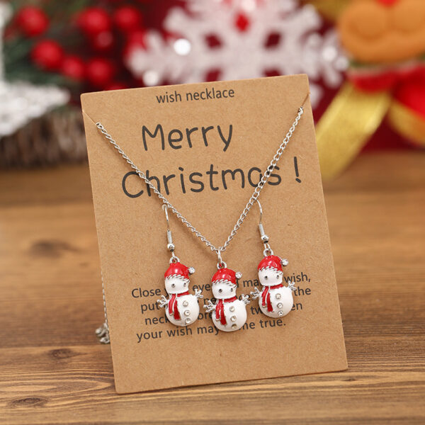 Wholesale Cartoon oil dripping colorful Saint Snowman 2-piece set Simple retro niche creative earrings