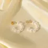 Wholesale Fashion Geometric Plating 304 Stainless Steel No Inlaid PVD Coated Earrings