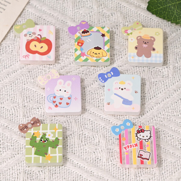 Wholesale Cartoon bow double-sided printed bead accessories