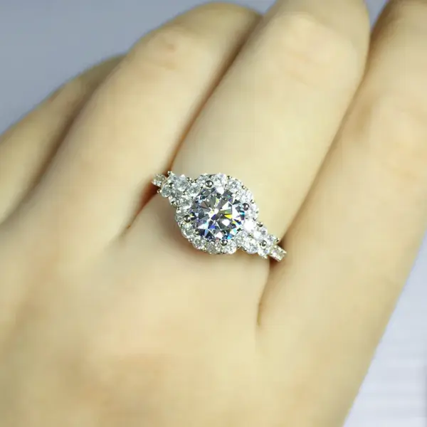 Wholesale Simple Style Geometric Copper Artificial Rhinestones Rings