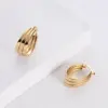 Retro U Shape Plating Stainless Steel No Inlaid 18K Gold Plated Earrings