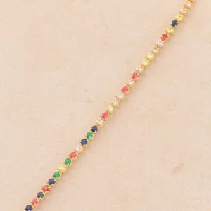 2mm Colorful Crystals-Gold