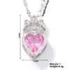 Wholesale Fashion Exquisite Crown Heart Shape Copper Inlaid With Zircon Pendant Necklace Trendy New Necklace