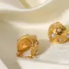 304 Stainless Steel Geometric PVD Coated Artificial Rhinestones Artificial Pearls 18K Gold Plated 18K Gold Fashion Waterproof Non Tarnish Plating Gold Earrings