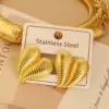 Wholesale PVD Coated 18K Gold Plated Square Heart Shape Flower 304 Stainless Steel Simple Style Waterproof Non Tarnish Ear Studs