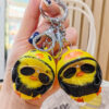 Wholesale Autumn plush little yellow duck car keychain ornaments creative Plush Doll Doll male and female schoolbag pendant gift