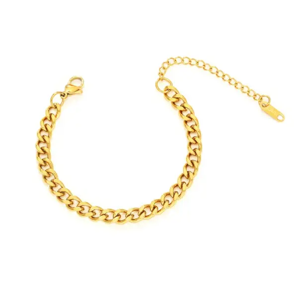 304 Stainless Steel Geometric Electroplated 18K Real Gold Plated Basic Simple Style Waterproof Non Tarnish Plating Bracelets