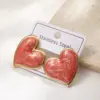 Color Retention Electroplating Drip Oil Heart Shaped Earrings Women's Fashion Jewelry Stainless Steel Polished Surface