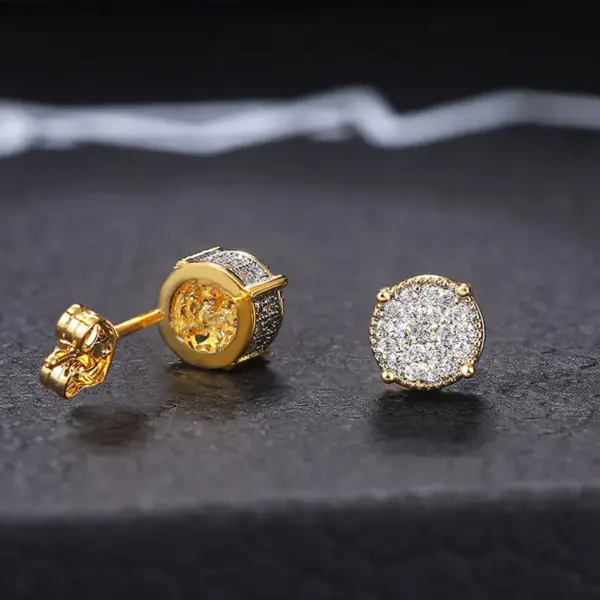 Wholesale Fashion Geometric Copper Ear Studs Plating Artificial Gemstones Copper Earrings