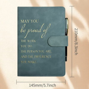 Hemming button gray green (book + pen)