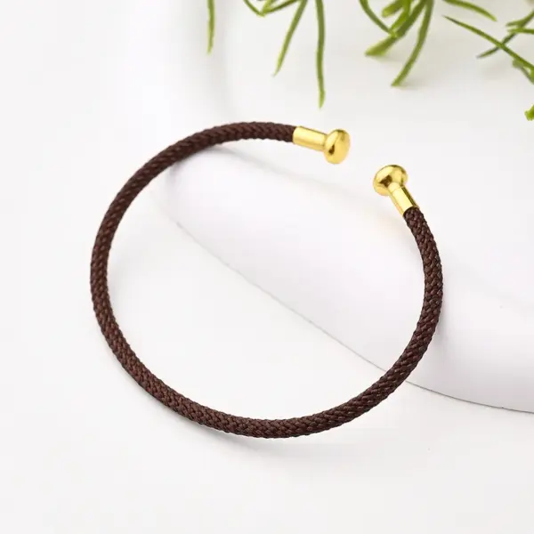 oly-a28a68e6eed81dc564b9f88897f678d6 Wholesale Nylon Copper 18K Gold Plated Handmade Plating Multicolor Simple Solid Color Adjustable Bracelet