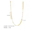 Wholesale 304 Stainless Steel Solid Color PVD Coated 18K Real Gold Plated Simple Style Waterproof Non Tarnish Plating Cable Chain Lobster Trigger Clasp Closure Gold Necklace