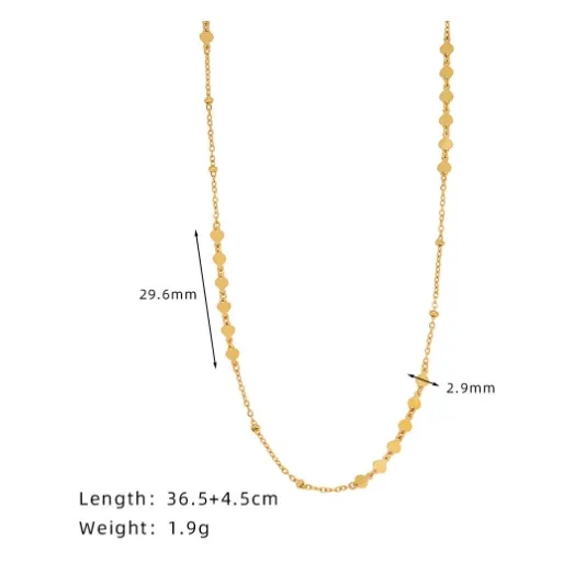 Wholesale 304 Stainless Steel Solid Color PVD Coated 18K Real Gold Plated Simple Style Waterproof Non Tarnish Plating Cable Chain Lobster Trigger Clasp Closure Gold Necklace