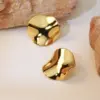 1 Pair Simple Style Round Plating 304 Stainless Steel Imitation Gold Electroplating Ear Studs