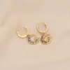 Wholesale Ion Plating (IP) Real Gold Plated Rainbow Moon Cherry 304 Stainless Steel Retro Classic Style Waterproof Non Tarnish Charm Sleeper Hoop Earrings Drop