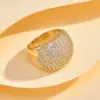 Wholesale Copper 18K Gold Plated IG Style Shiny Inlay Solid Color Zircon Rings