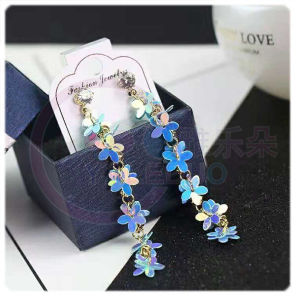 Wholesale 10MM inted concave plum 3D five-finger flower sequin clothing hand-sewn beads earrings aessories diy jewelry material bag
