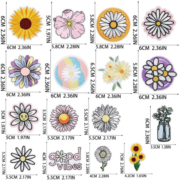 Wholesale Xiaotian flowers blossom embroidery cloth stickers bag decoration patch stickers thermal transfer printing colorful flower embroidery stickers Amazon