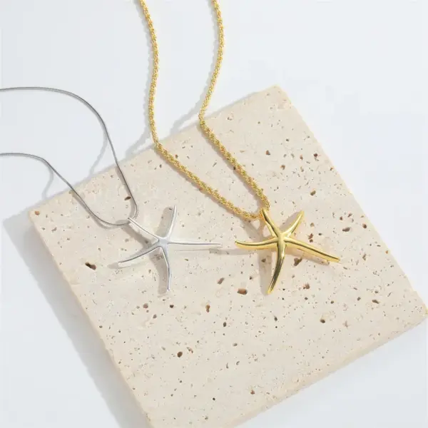 oly-a2a855c9eb54961402e31908938d54d2 Wholesale Copper 14K Gold Plated Starfish Pendant Necklace