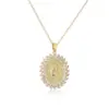 Wholesale European And American Religious Jewelry Copper Micro-inlaid Zircon Virgin Mary Pendant Necklace