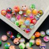 Wholesale 10pcs 16mm Acrylic Christmas Round Beads DIY Beaded