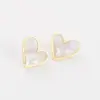 Wholesale PVD Coated Real Gold Plated 14K Gold Heart Shape 304 Stainless Steel Retro Waterproof Non Tarnish Ear Studs