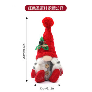 Red Christmas Knit Hat Doll