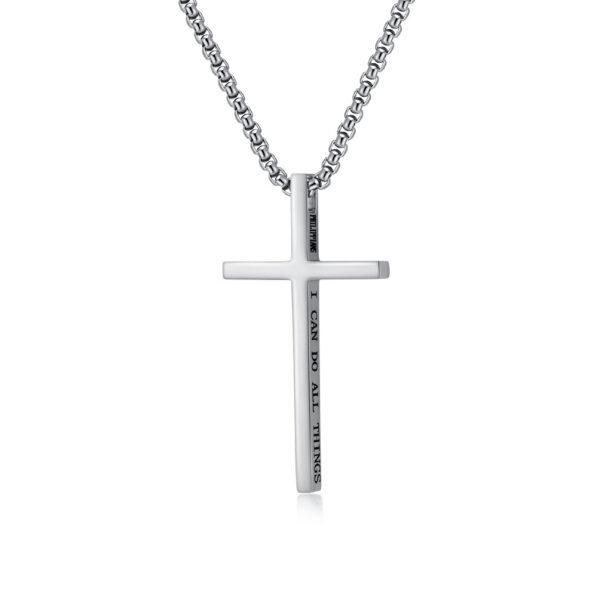 oly-a2b2878efede9379b4dccb25264ee914 Wholesale Cross-border Amazon Titanium Steel Simple Cross Necklace Neutral Style Gender-free Pendant for Men and Women Woolen Chain Pendant