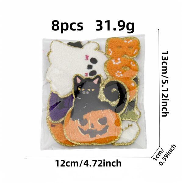 oly-a2b2f7366bd450c088d08954e2990f96 Wholesale Cross-Border Halloween Gold-Edged Pumpkin Embroidery Ghost Cloth Patch Computer Embroidery Clothing Accessories Patch Ironing Style
