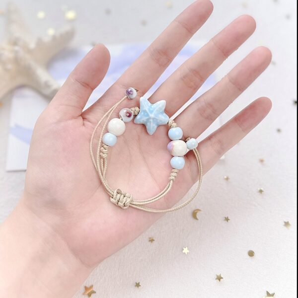 Wholesale Ceramic Bracelet No Fade Women's Summer Artistic Popular New Chinese Style Fresh Student Ocean Series Adjustable Hand Rope