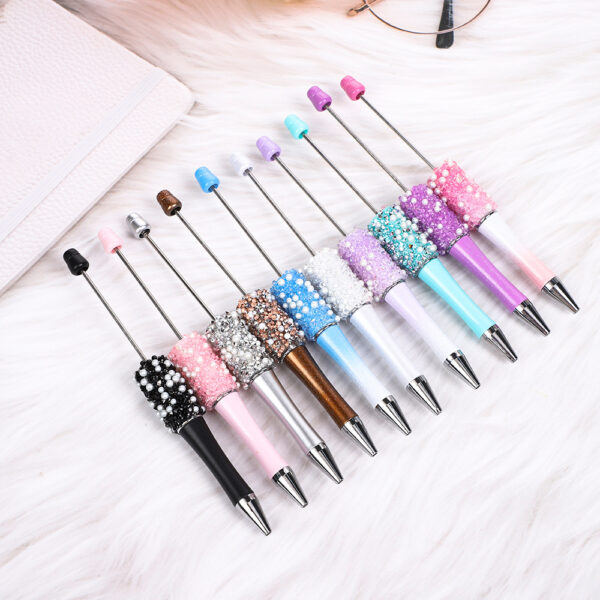 Wholesale DIY Pearl Gypsophila Beaded Pen Educational Sugar Ball Pen Handmade Beaded Cute Gift Pen Ready for