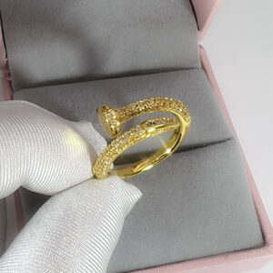 Full diamond ring [yellow gold] / Adjustable opening