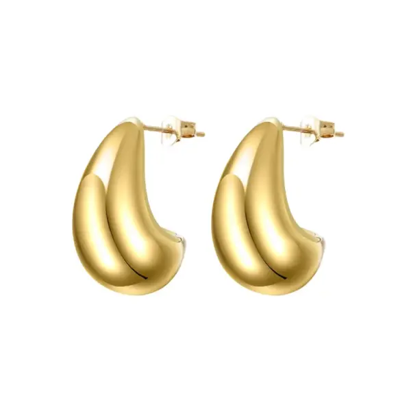 1 Pair Simple Style Geometric Plating 304 Stainless Steel 18K Gold Plated Ear Studs