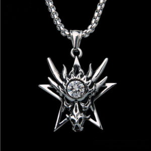 White + stainless steel chain