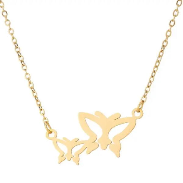 Wholesale Jewelry Fashion Butterfly 201 Stainless Steel 18K Gold Plated Plating Stainless Steel Necklaces