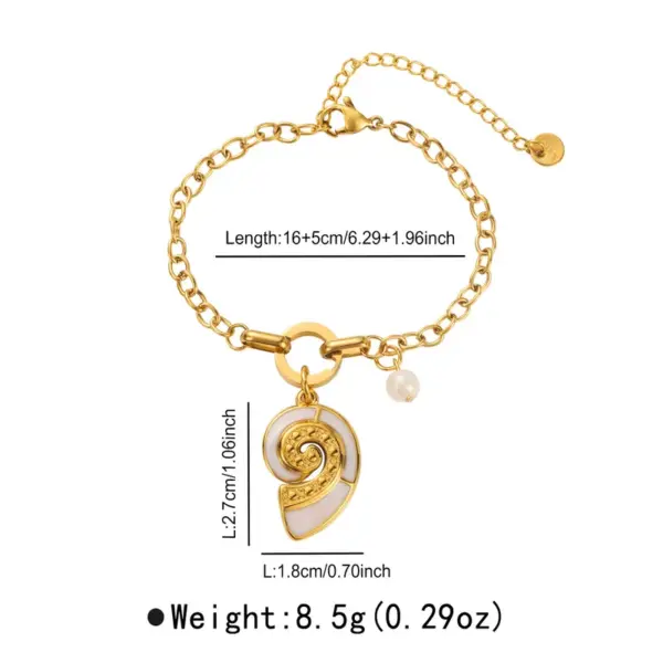 Wholesale Marine Style Starfish Conch 304 Stainless Steel Cable Chain Bracelets In Bulk