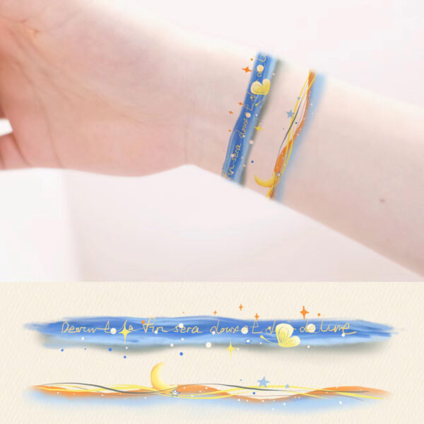 Wholesale Star Sea Bracelet Color Tattoo Sticker Waterproof Long-lasting Women's Trendy New Student Sweet Cool Personality INS Sticker