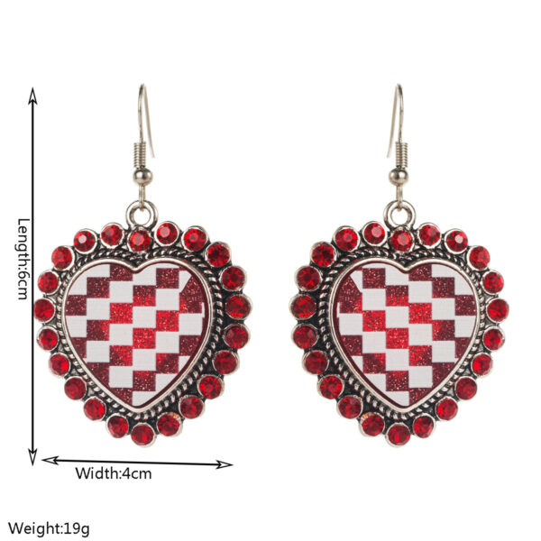oly-a2ca5aed26cd4cd7a8fafea7063e096e Wholesale Rhinestone-encrusted checkered heart earrings, extravagant niche earrings