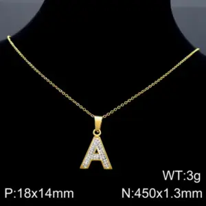 Gold Necklace Letter a